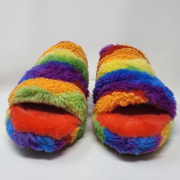 UGG Australia Fluff Yeah Slide Women 8 Pride Cali Collage Rainbow Sling 1120002 - Picture 4 of 13